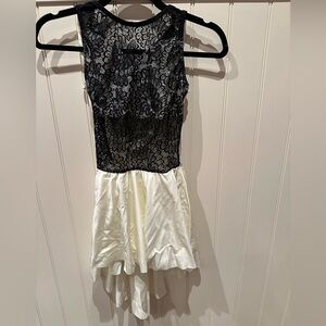 Elgy Adult Small Cream Satin Dress with Black Lace